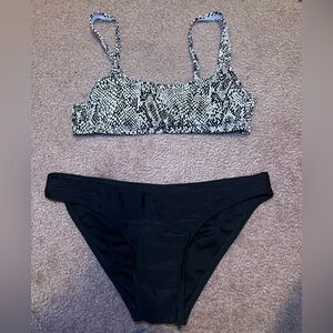 Black and White Snakeskin Bikini Set M/L